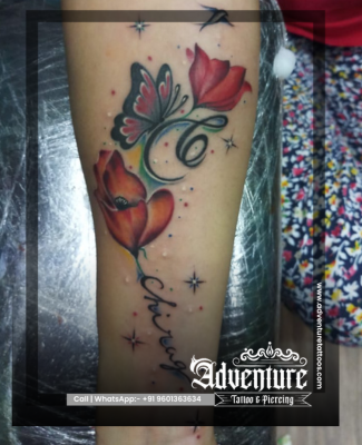 Watercolor tattoo design Adventure Tattoo Ahmedabad